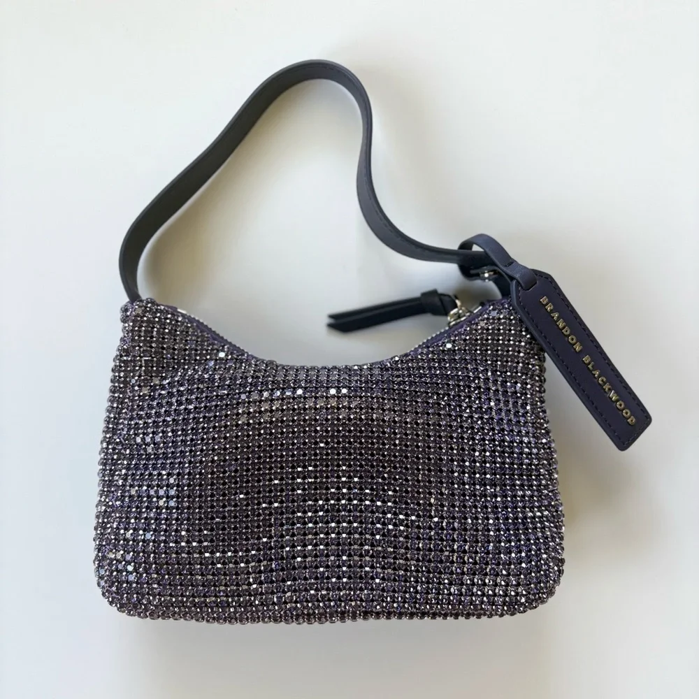 Brandon Blackwood Crystal Tanzanite Shoulder Bag - Picture 2 of 11